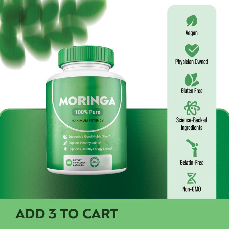 Moringa Capsules, 60 Count - Natural Dietary Supplement