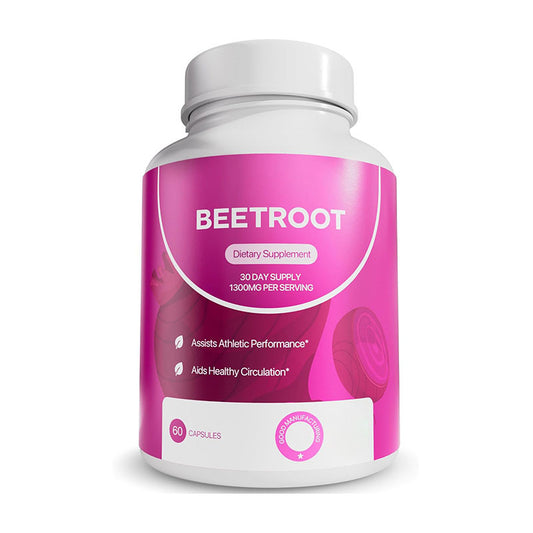 Nuvitap Organic Beet Root Capsules – 1300 mg Premium beet root powder to support healthy circulation, energy, and overall vitality. Non-GMO formula with 90 easy-to-swallow capsules for a full 30-day+ supply