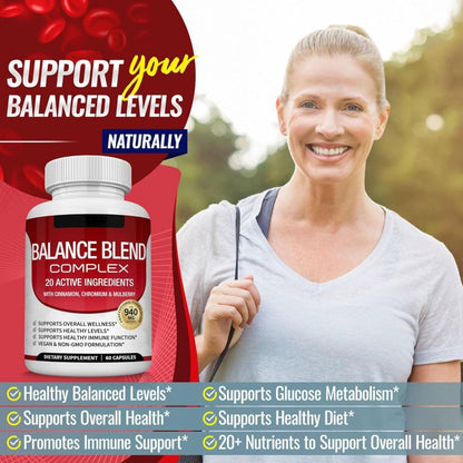 Blood Sugar Complex Supplement - Supports Healthy Blood Sugar Levels Already Within Normal Range All Natural with Cinnamon, Bitter Melon, Chromium, Mulberry, Alpha Lipoic Acid, Non-GMO, 60 Capsules