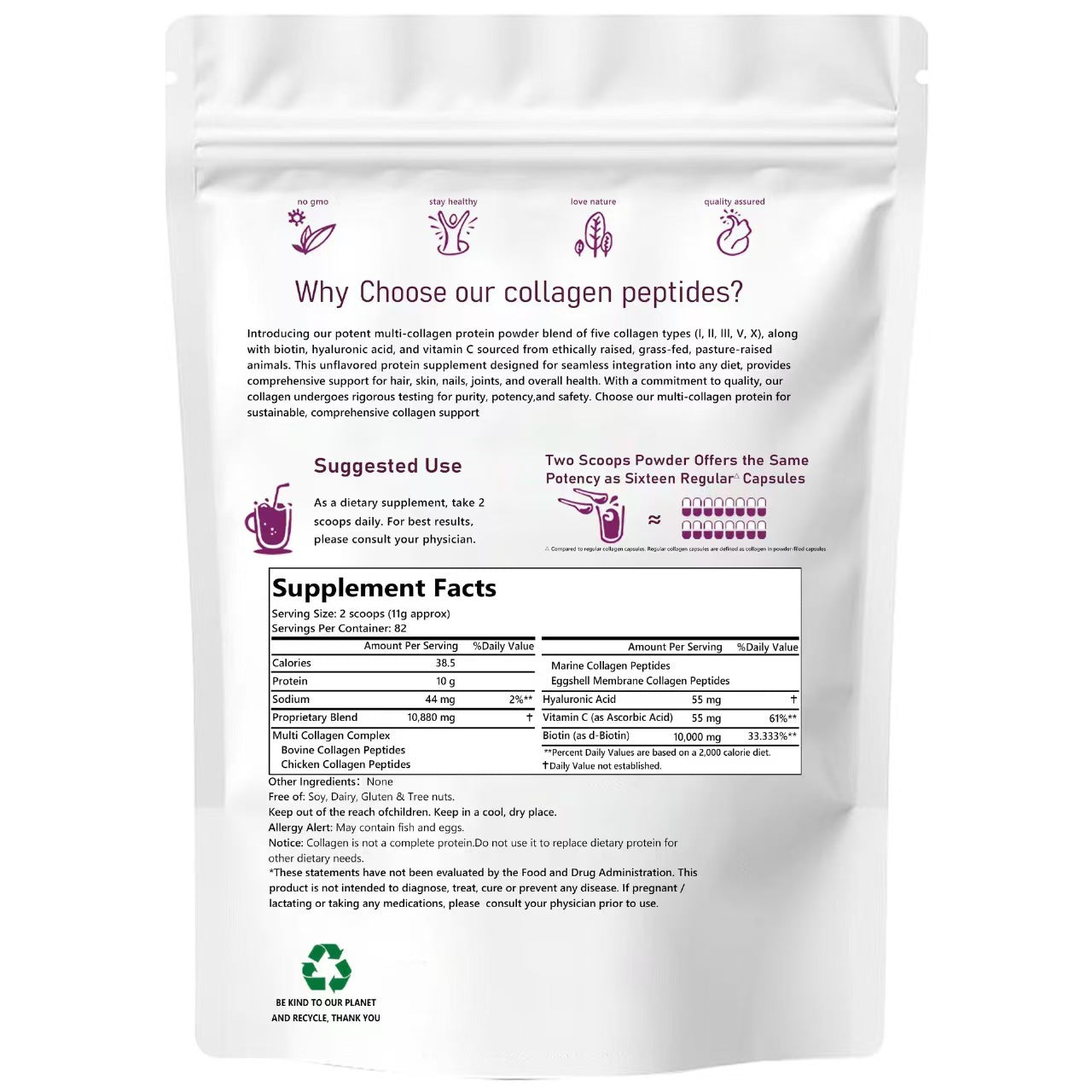 Collagen peptide powder